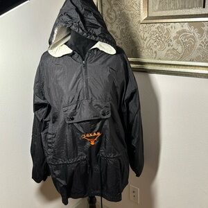 University of Texas Longhorns embroidered logo Sz XL black windbreaker hoodie